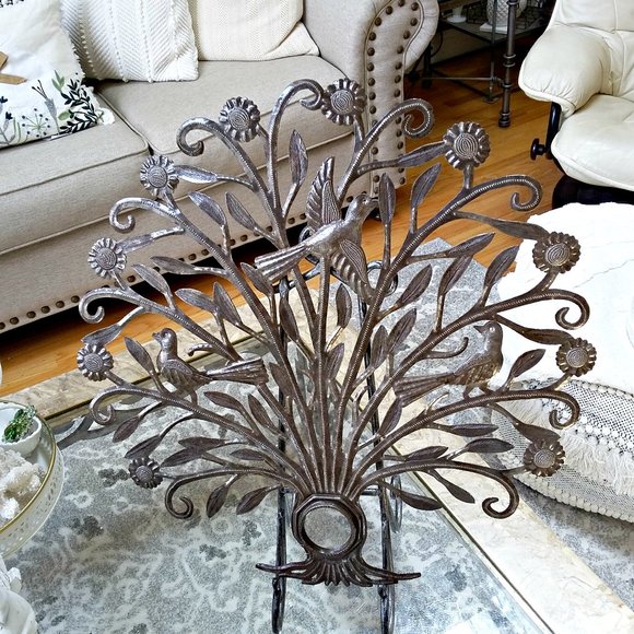 India Made Wall Decor Ornate Massive Tree Wbirds Metal Wall Decor